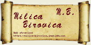 Milica Birovica vizit kartica